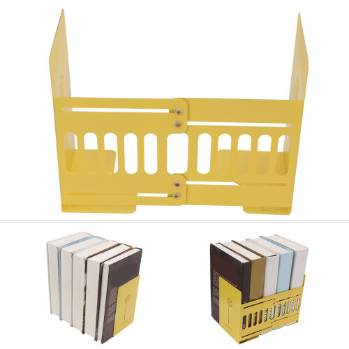 Soporte para libros retráctil - Hierro, Amarillo, Ajustable