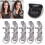 5 pezzi di extension per capelli a clip da 55 cm ricci grigi 16
