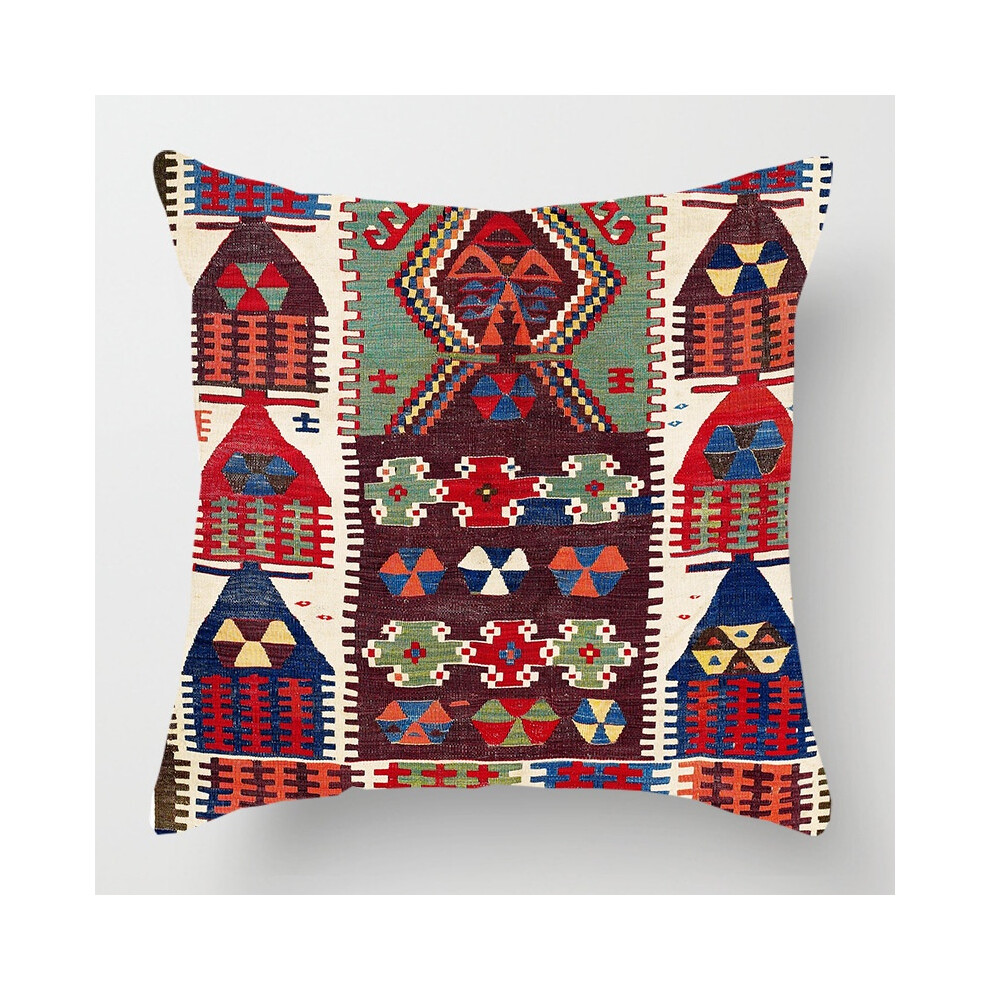 (Brown)Housse de coussin de jardin motif exotique taie d'oreiller meuble banc décoration maison
