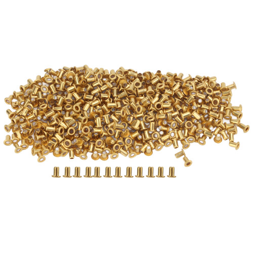 Rivetti cavi in ottone 500 pezzi 1,5x3x2,5 mm per borse 1
