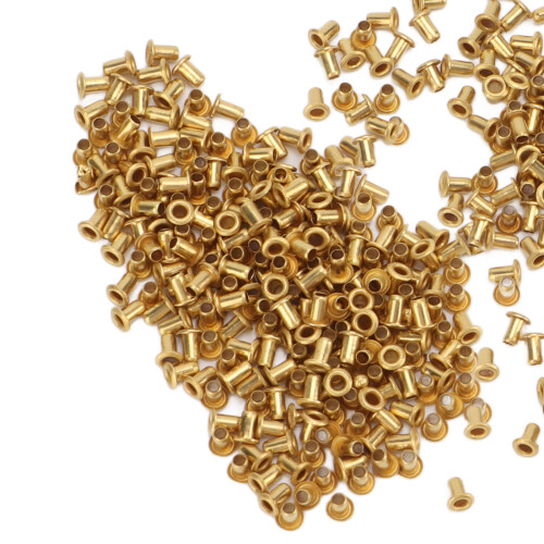 Rivetti cavi in ottone 500 pezzi 1,5x3x2,5 mm per borse 2