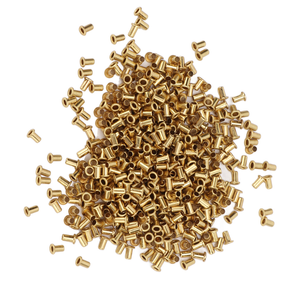 500Pcs Hollow Rivet Brass Decorative Through Hole Excellent Corrosion Resistance Copper Air Eye Buckles1.7x3.5x2.8mm 4911321691531