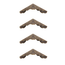 20 Stück Bronze-Eisen-Büroklammer-Eckenschutz, 14x43 mm für Holzboxen