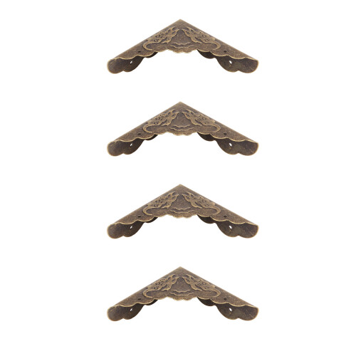 Protettori angolari per scatole in bronzo e ferro, 20 pezzi, 14x43 mm