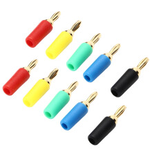 Connecteurs banane soudables 2,5 mm en laiton plaqué or pour bornes d’enceinte