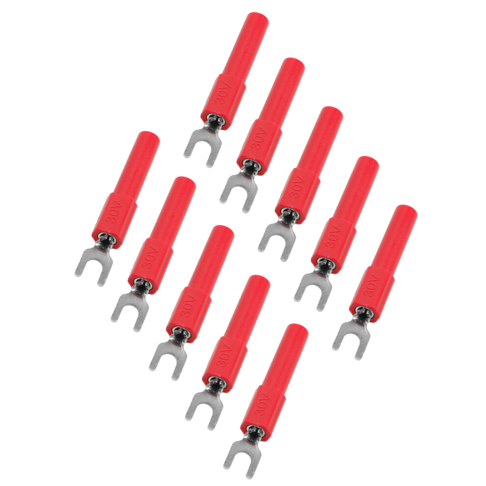 10Pcs 4Mm Fork Spade Wire Connectors U Type Electrical Crimp Terminal For Testing Multimeterred 6941321693127