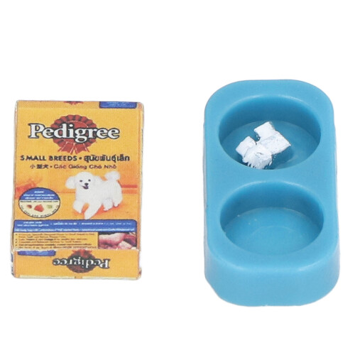 Mini Modello di Cibo per Animali in Plastica in Scala 1:12 Gatto e Cane 2