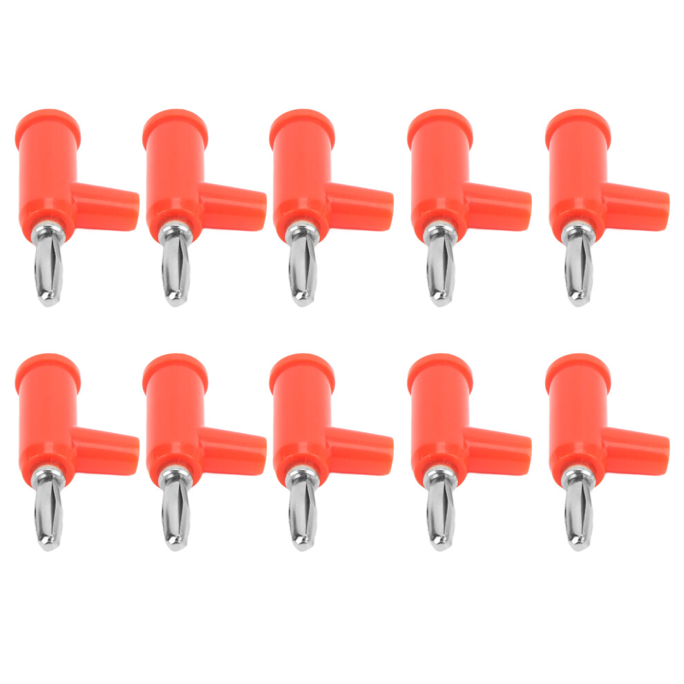 10Pcs Stackable Banana Plug 4Mm/0.2In Solderless Brass Standard Size Stackable Banana Connector For Security Accessoriesred 8171321693263