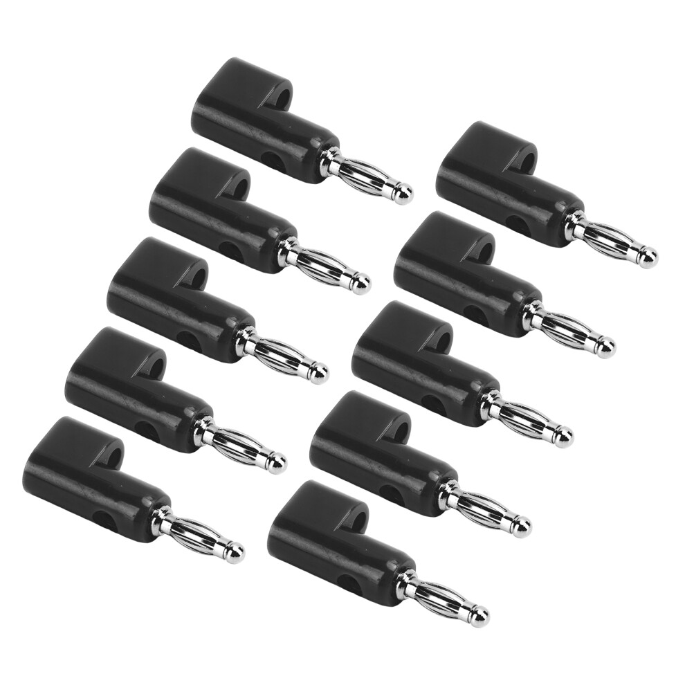 10Pcs 4Mm Stackable Banana Plug Connectors Solderless Banana Plugs For Security Accessoriesblack 5021321693417