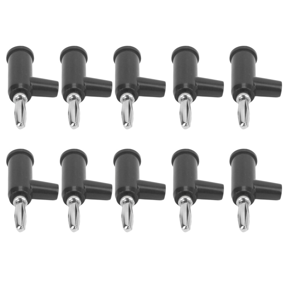 10Pcs Stackable Banana Plug 4Mm/0.2In Solderless Brass Standard Size Stackable Banana Connector For Security Accessoriesblack 7901321693458