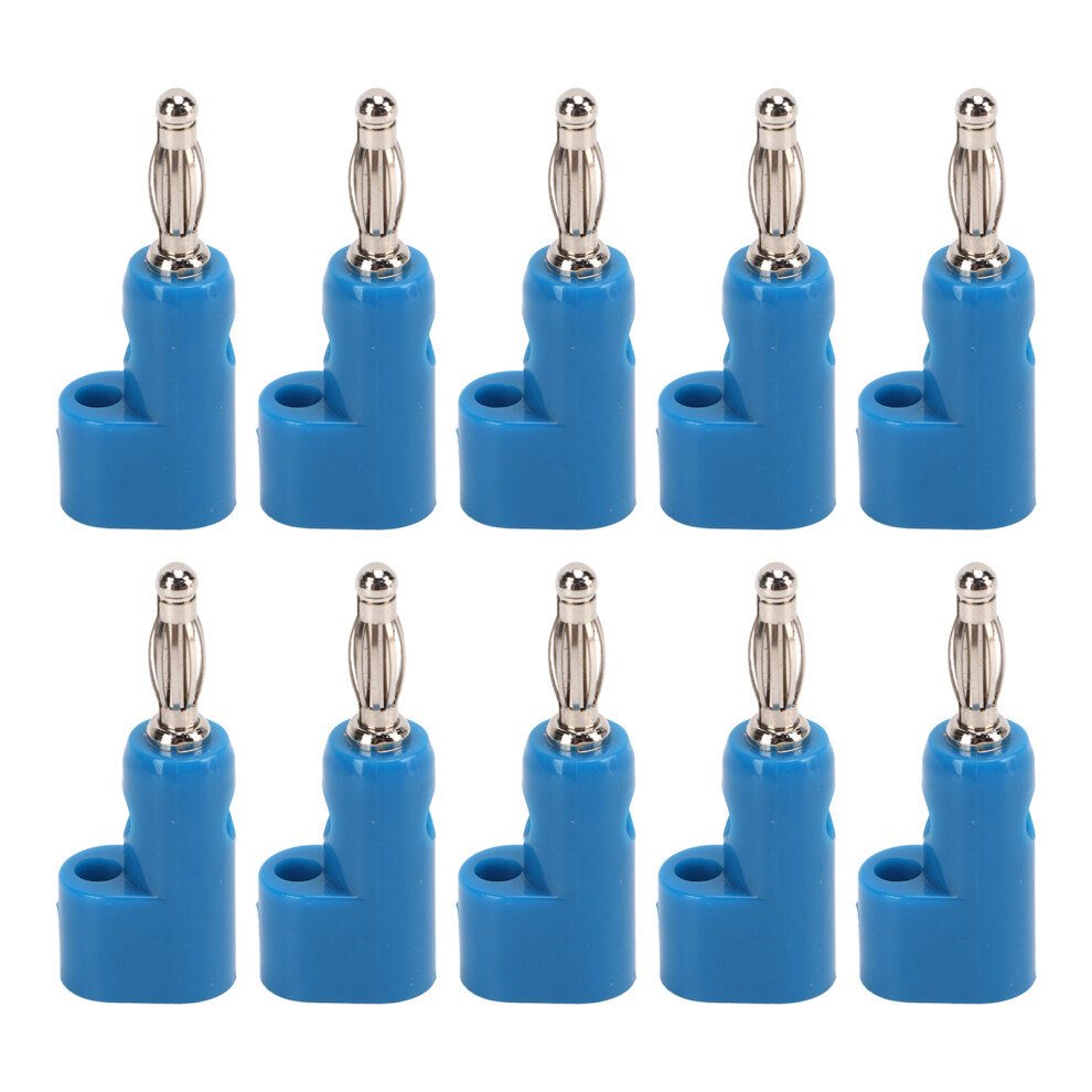 10Pcs 4Mm Stackable Banana Plug Connectors Solderless Banana Plugs For Security Accessoriesblue 7621321693332