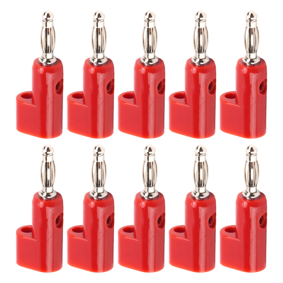 10Pcs 4Mm Stackable Banana Plug Connectors Solderless Banana Plugs For Security Accessoriesred 4111321693386