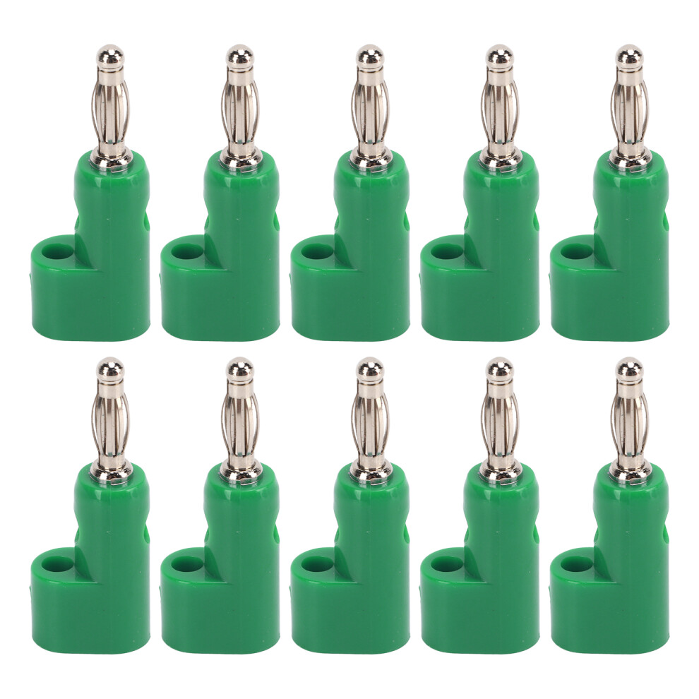 10Pcs 4Mm Stackable Banana Plug Connectors Solderless Banana Plugs For Security Accessoriesgreen 8741321693480