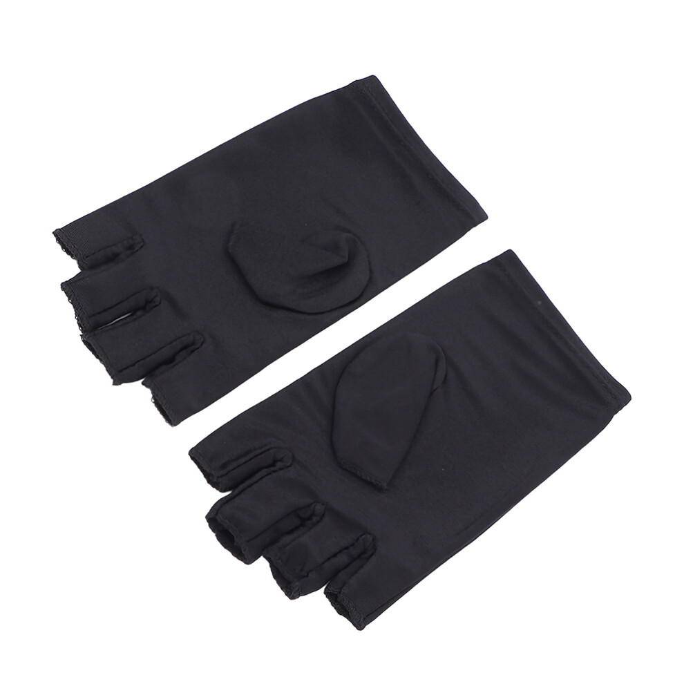 Black/Light Uv Nail Gloves Fluorescent Fingerless Anti Uv Nail Protective Gloves Nail Tools