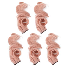 5 pezzi di extensioni clip-in per capelli, ricci, 21,7 pollici, rosa pompelmo