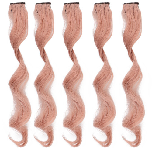 5 piezas de extensión de cabello con clip de 55 cm rosa toronja 1