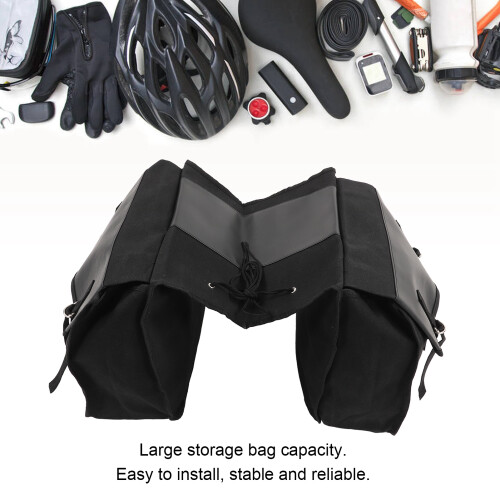 Bolsa trasera para bicicleta de gran capacidad negra 2