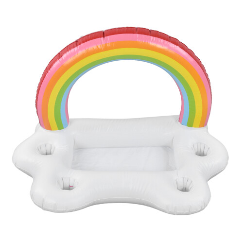 Porta bebidas inflable de nube arcoíris 95x65x65cm