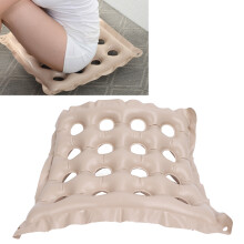 Coussin de siège gonflable en PVC à 16 trous 41 x 41 cm beige
