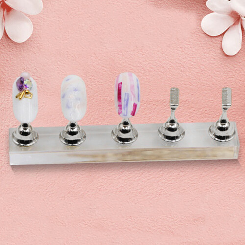 Base de soporte para práctica de uñas 11x1cm Oro/Plata 2