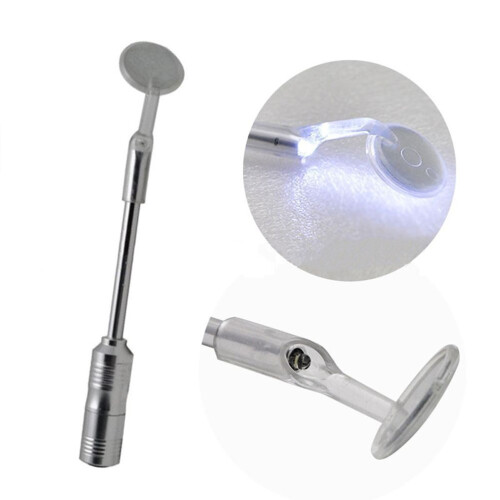 Specchio LED in metallo per la bocca 17x3x3 cm 30 g Batteria 1