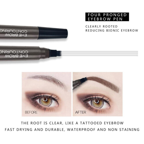 3 pièces stylo à sourcils imperméable à pointe en fourche à quatre branches 2