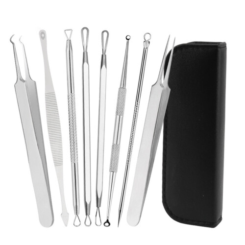 8 pièces Kit extracteur de points noirs noir 15.2x5x2.5cm 1
