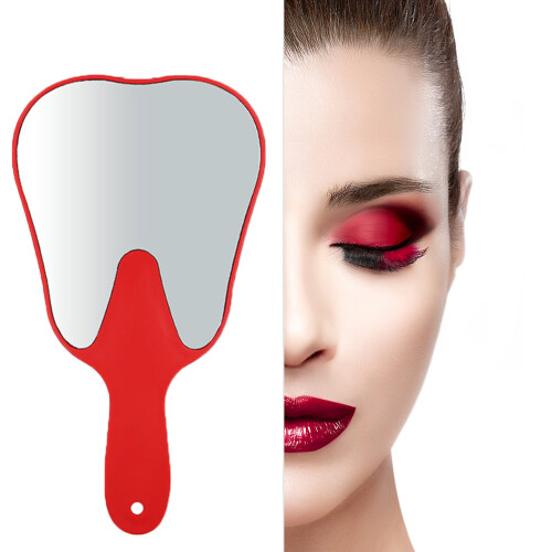 Espejo de mano con forma de diente molar, plástico ABS, color aleatorio 1