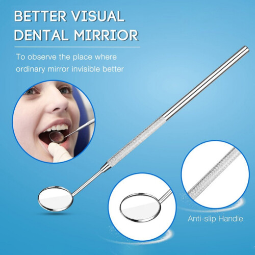 Miroir dentaire 16,5 cm acier inoxydable argent 21 g 2