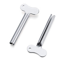 3 pièces presse-tubes de dentifrice métalliques argentés 8x3.3 cm