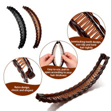8 piezas grandes de pinzas banana vintage, peine doble