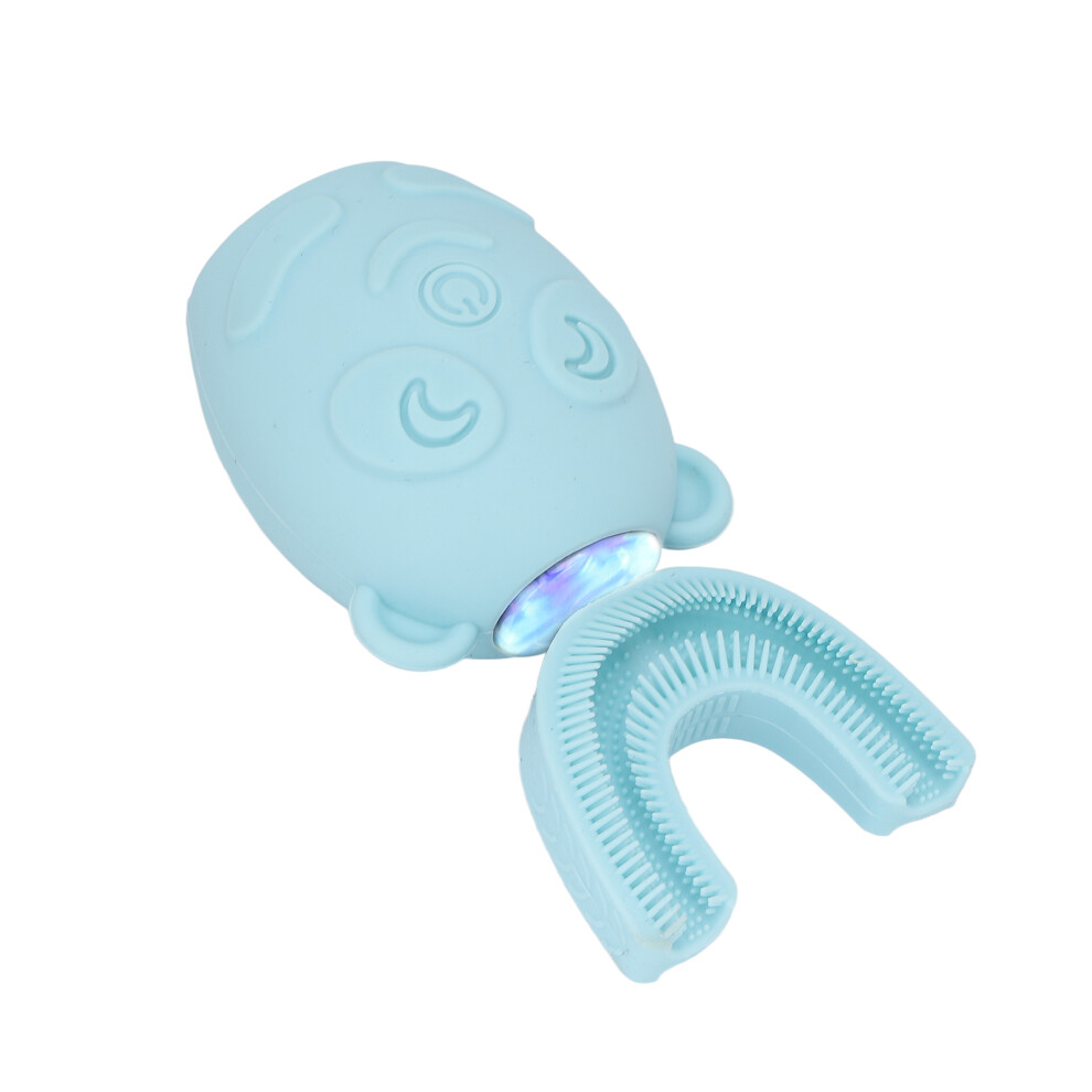 Kids Electric Toothbrush IPX7 Waterproof Cartoon Shell 360 Cleaning U Shaped Toothbrush