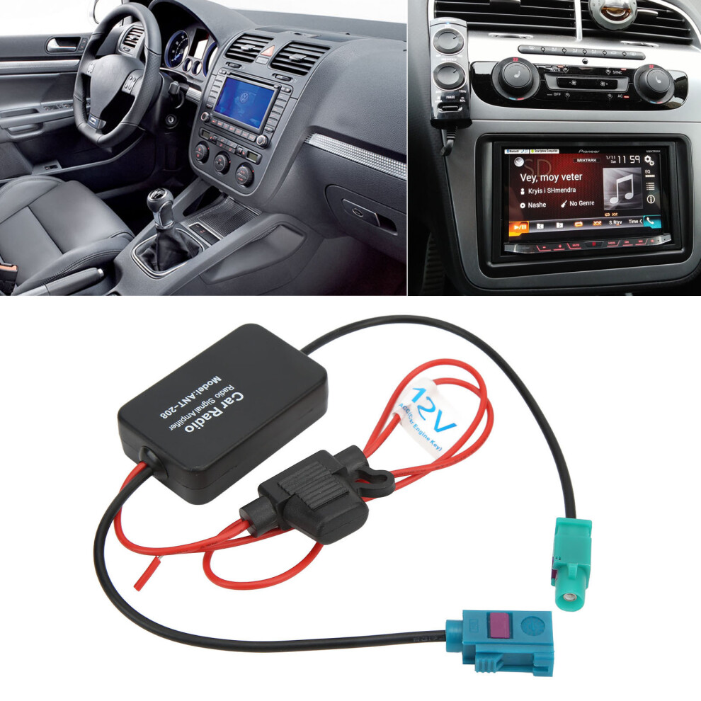 Radio Antenna Signal Amplifier Fakra Ii Interface 12V 75Ohms Am Fm Aerial Booster For Cars 6951321703030