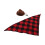 Set cappello da cowboy e sciarpa per cane a quadri marrone e rosso 1
