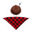 Set cappello da cowboy e sciarpa per cane a quadri marrone e rosso 2