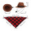 Set cappello da cowboy e sciarpa per cane a quadri marrone e rosso 7