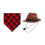 Set cappello da cowboy e sciarpa per cane a quadri marrone e rosso 10