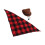 Set cappello da cowboy e sciarpa per cane a quadri marrone e rosso 3