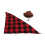 Set cappello da cowboy e sciarpa per cane a quadri marrone e rosso 13