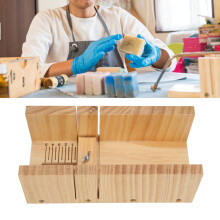 Soap Cutter Superb Polishing Rubber Wood Multipurpose Soap Cutter Slicer with Clear Scale for Soap Making Loaf Cutting