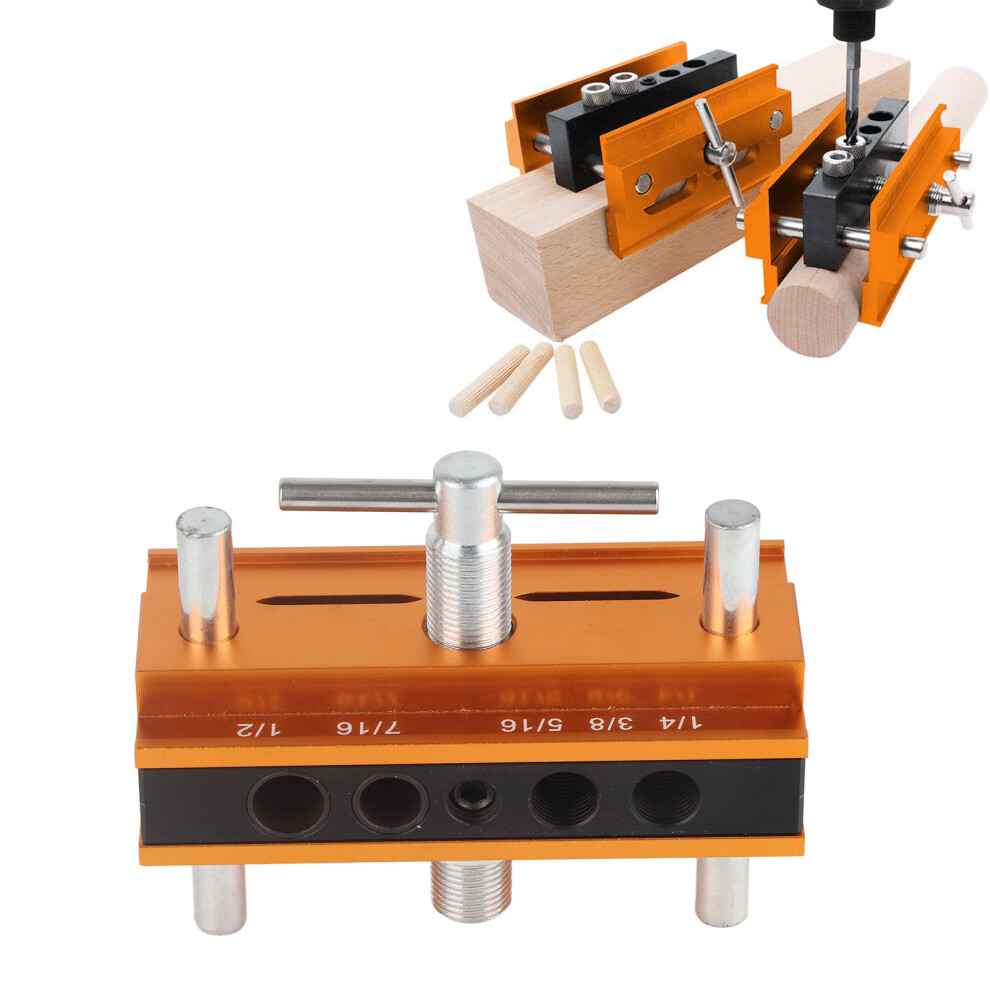 Self Centering Dowelling Jig Aluminum Alloy Drilling Guide Bushings Set Wood Puncher Locator 64Mm Width 4671321706528