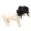 Perruque noire pour animal de compagnie 30-60cm bande élastique réglable 16