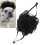 Perruque noire pour animal de compagnie 30-60cm bande élastique réglable 14