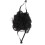 Perruque noire pour animal de compagnie 30-60cm bande élastique réglable 2