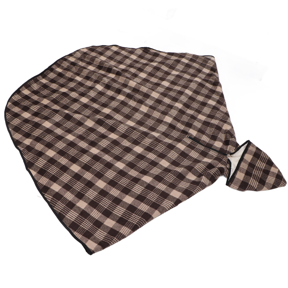 Wheelchair Hooded Shawl Thickened Fabric Double Layers Keep Warm Half Cover Blanket for Winter Use