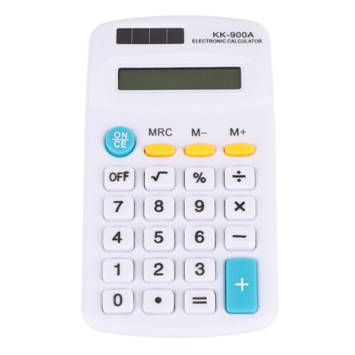 Mini calculatrice à 8 chiffres, 11,5  6,5  2 cm, blanche 1