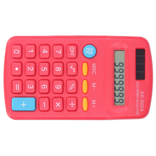 Calculatrice rouge à 8 chiffres, 11,5  6,5  2 cm, Solar-Dual 2