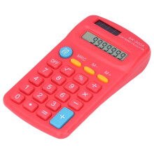 Calcolatrice rossa da 8 cifre, 11,5  6,5  2 cm, LCD, alimentazione doppia.