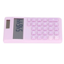 Calculadora solar de 8 dígitos 12x7x1 cm 50 mAh púrpura rosado pálido