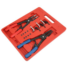 2pcs Heavy Duty Internal External Snap Ring Pliers Universal Metal Circlip Pliers Set Car Repair Tool